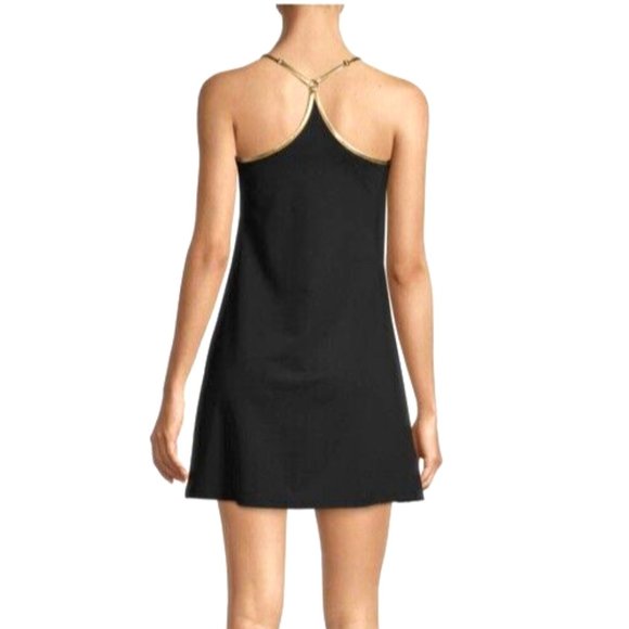 SPORTS ILLUSTRATED XL Black Gold Racerback Tennis Dress Stretch Mesh NWT - Picture 3 of 5